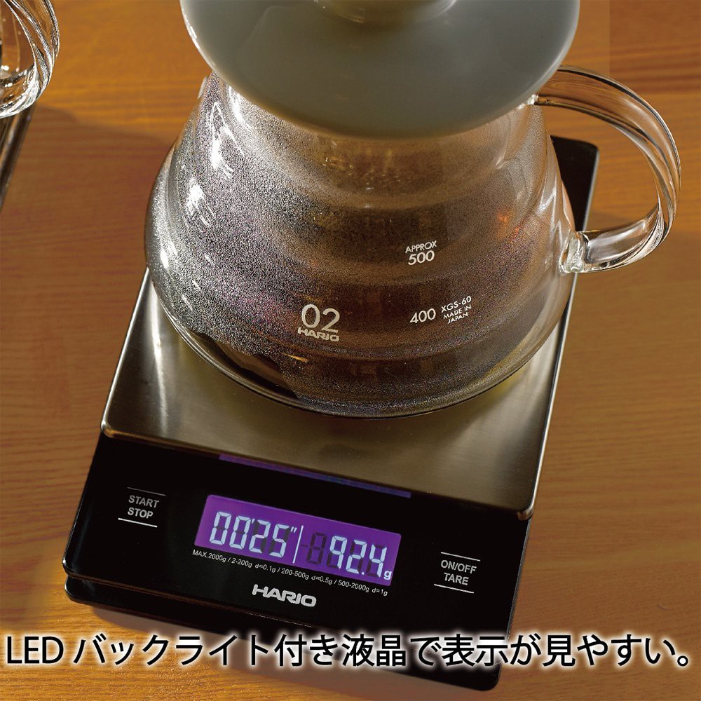 日本原裝HARIO V60 VSTM2000不鏽鋼秤面可拆洗 冷光USB充電式 VST2000升級手沖咖啡有KALITA