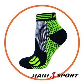JIANI SPORT MST 檢驗款 重壓型 超馬 慢跑短襪 JS15 黑綠 不起水泡專業襪 慢跑 超馬 三鐵 運動