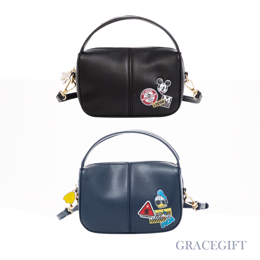 [Grace Gift] 迪士尼米奇/唐老鴨款標語手提斜背方包