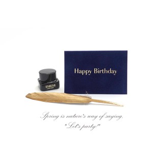進口絨布卡片 小卡 深藍 燙金 Happy Birthday 生日卡 生日快樂 卡片 小卡片 絨布卡片 燙金 CR NI