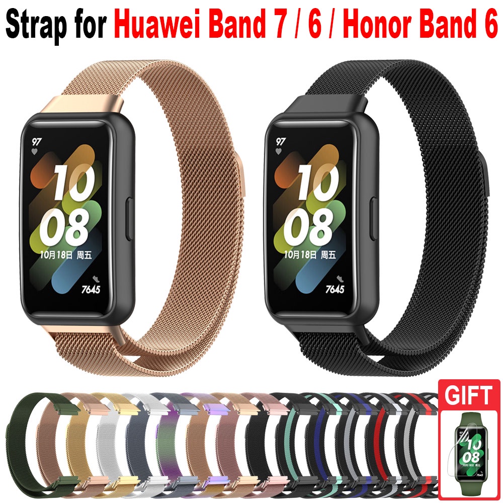 華為手環8 錶帶 金屬錶帶 華為手環7 替換錶帶 適用Huawei Band 7 6 華為手環6 米蘭錶帶