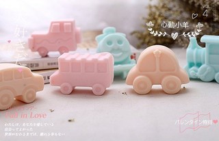 心動小羊^^六.連模具 火車汽車 巧克力模具 矽膠模具 果凍模 巧克力模型 手工皂模 製冰盒 餅乾模具
