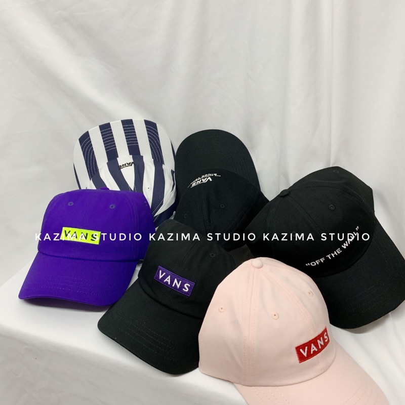 Kazima Vans Logo Cap 帽 帽子 老帽 灣帽 滑板帽 五分割 黑 黑色 紫 紫色 粉色 粉紅 粉紅色