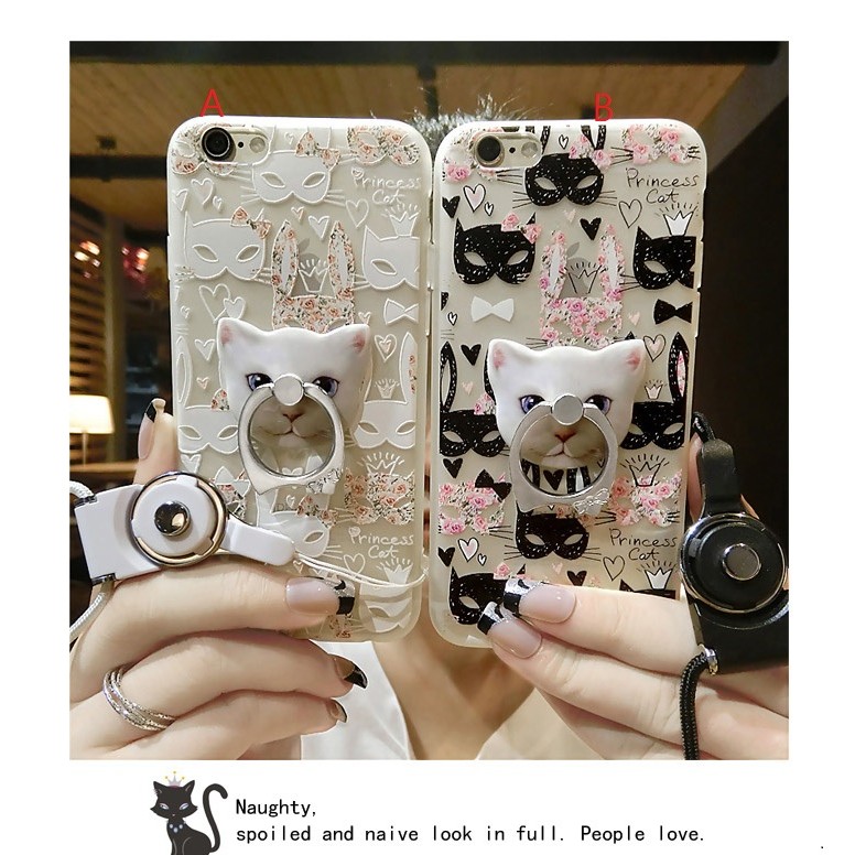 白貓面具黑貓面具iphone7 7plus Iphone I6 6s 6plus Iphone手機殼 蝦皮購物
