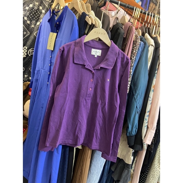 Arnold Palmer -小雨傘 紫色薄款長袖POLO衫