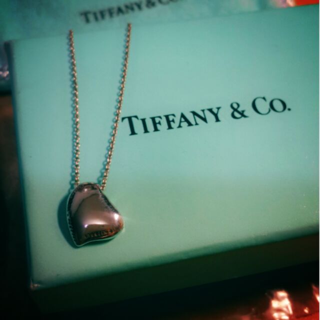 TIFFANY &amp; CO. 純銀 925 ，經典款 心型相思豆項鍊 保證真品