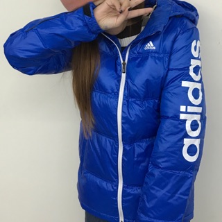 adidas 生羽絨外套內含90%鵝絨 全藍