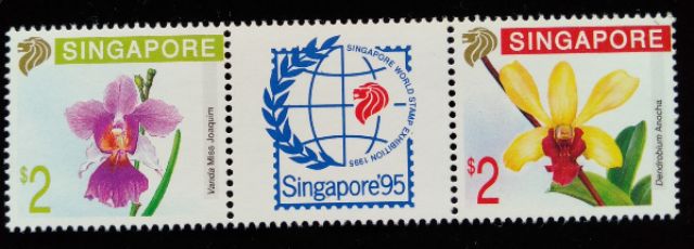 新加坡郵票新加坡國花卓錦萬代蘭蘭花郵票1991年發行特價