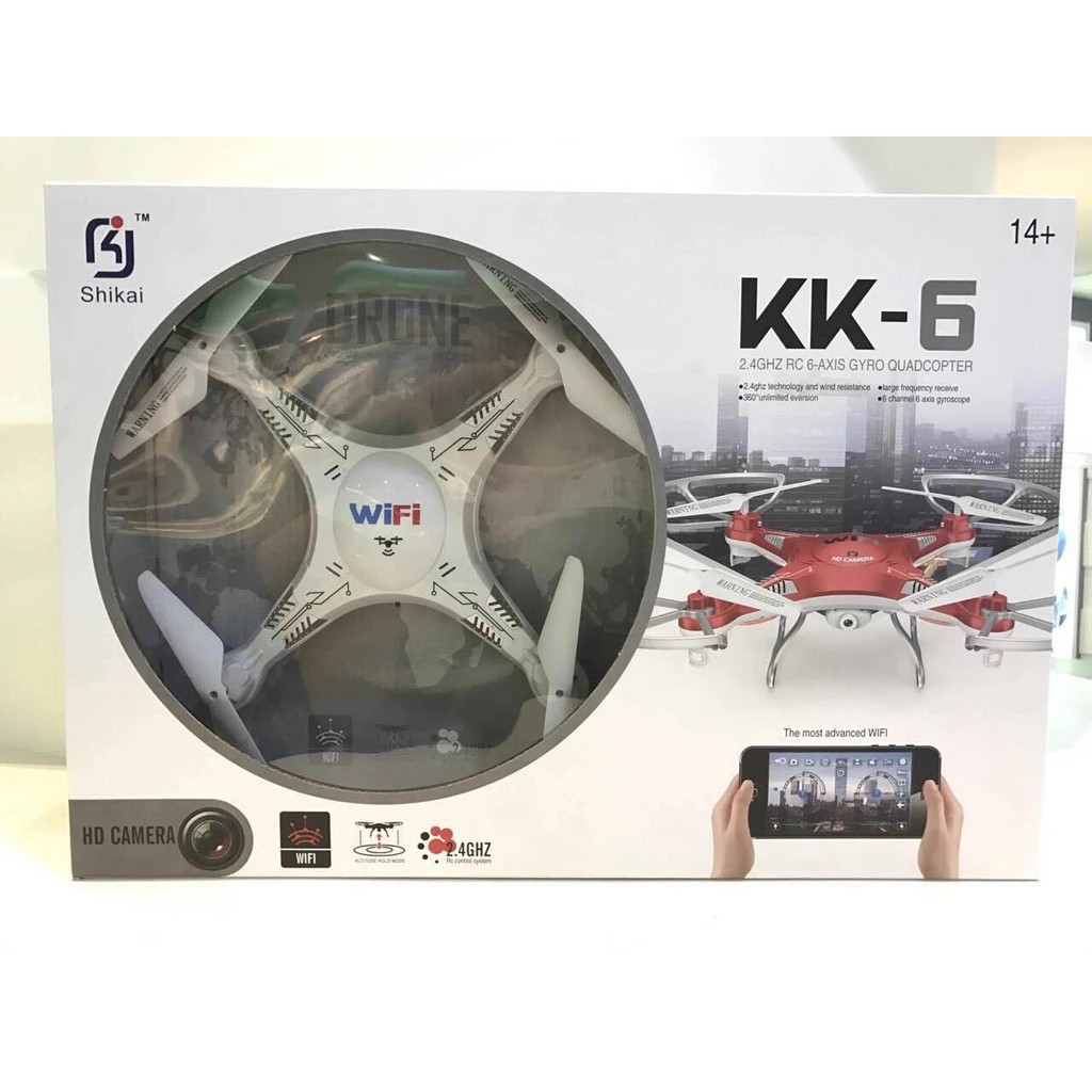 出清 WIFI 空拍機 氣壓定高 KK6航拍機 飛行器 一鍵啟航/降落 四軸 200萬鏡頭 KK-6