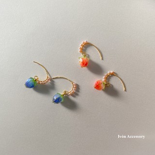 Ivón Accessory 花物語 淡水珍珠 18k鍍金 耳環 Flower Story Earrings
