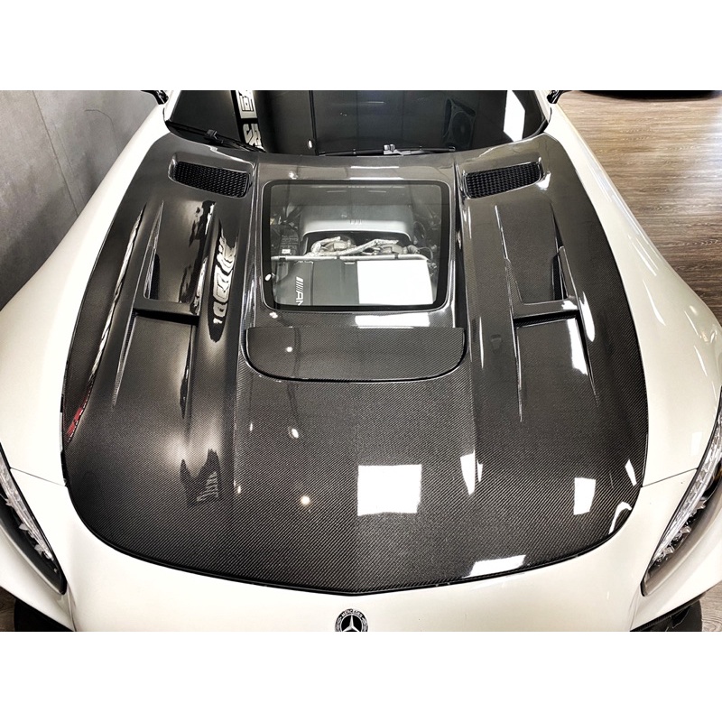 【SPY MOTOR】Benz C190 AMG GT GTS GTR IMP款透明碳纖維引擎蓋
