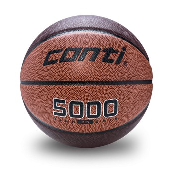 便宜運動器材CONTI  B5000-7-TBR 高級PU合成貼皮籃球(7號球) 弧形顆粒球溝設計