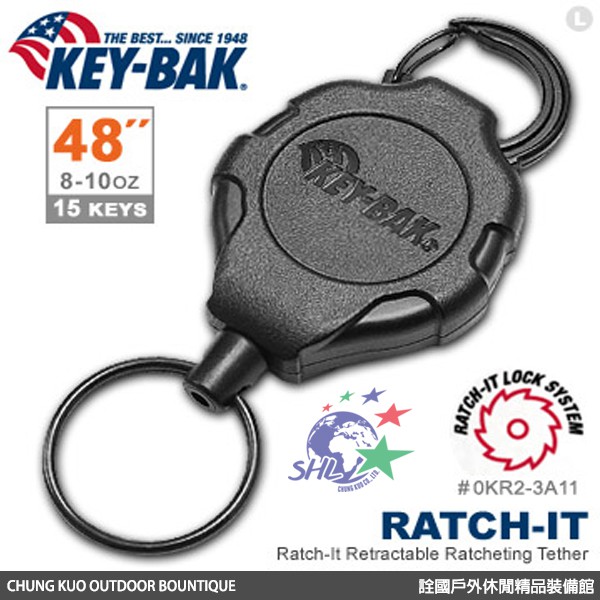 KEY BAK Ratch-It 鎖定系列48"強力負重伸縮鑰匙圈(附扣環)  / 0KR2-3A11 【詮國】