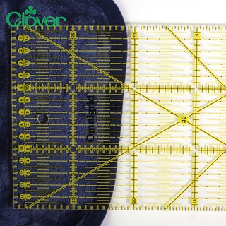 耀您館★美國製日本Clover可樂牌雙色拼布尺15×30cm定規尺57-622洋裁平行線30°45°60°斜角分色線條尺