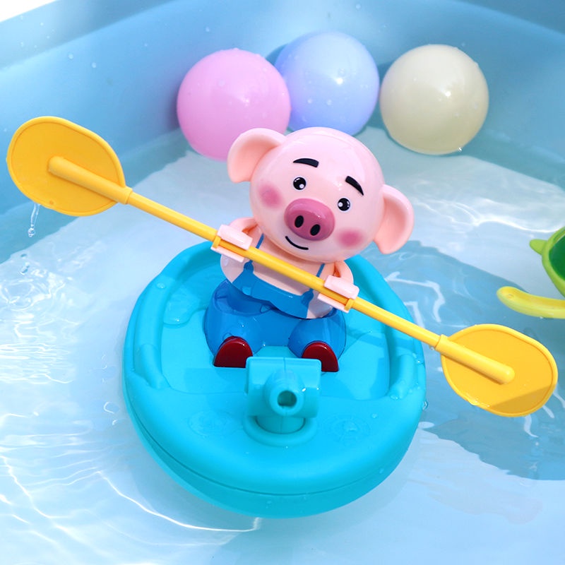 酷爱玩具屋🔥戲水發條海草豬兒童洗澡玩具上鏈小潛艇浴室游泳池寶寶玩具男女孩