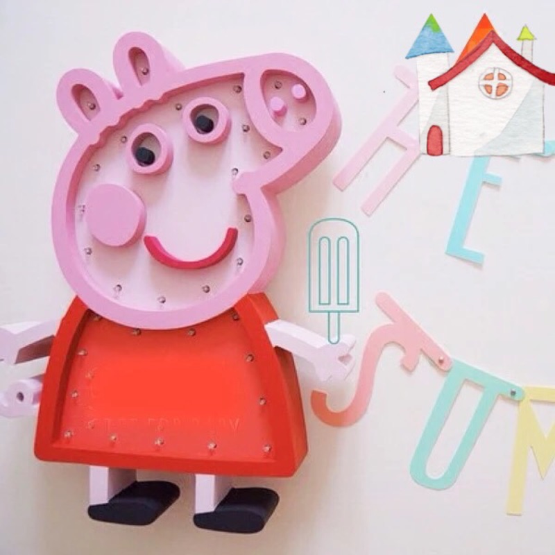 【預購—限量】粉紅豬小妹 佩佩、喬治 造型LED壁燈