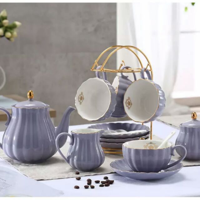 歐式花茶杯組陶瓷咖啡杯套裝高檔下午茶杯套具英式簡約杯碟勺奶壺糖壺茶具 4款色