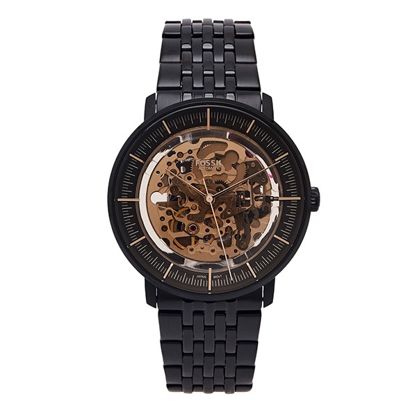 【Fossil】Chase鏤空機械時尚鋼帶摩登腕錶-霸氣黑/ME3163/台灣總代理公司貨享兩年保固