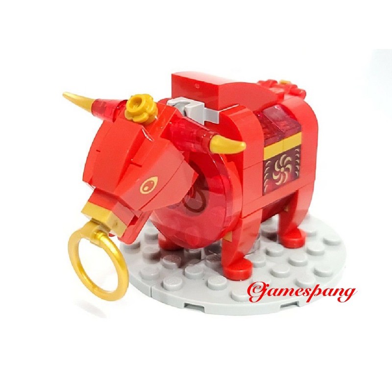 【台中翔智積木】LEGO 樂高 新春系列 80107 牛 （會發光）