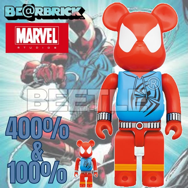 BEETLE BE@RBRICK 蜘蛛人 猩紅蜘蛛 蜘蛛俠 SCARLET SPIDER 漫威 漫畫版 100 400%