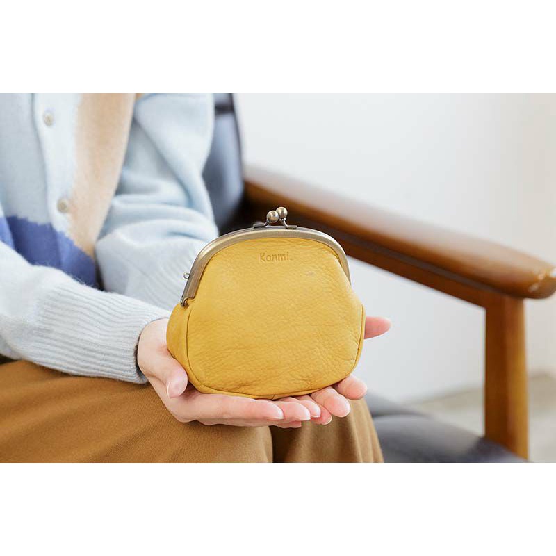 ✈️日本代購✈️預購💕日本製 Kanmi 珠扣小物收納包 蓬鬆牛皮 共5色