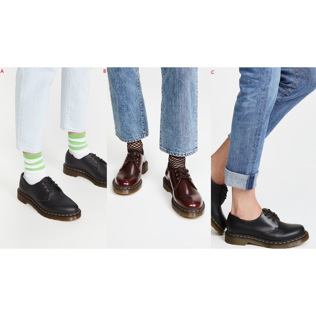 ◎美國代買◎Dr.Martens 1461 3孔vegan仿皮革/櫻桃紅/黑色經典鞋帶賿底馬汀鞋~3款~大尺碼~英國時尚