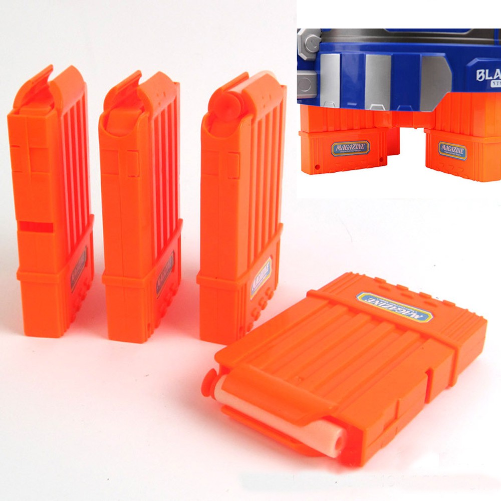 4個更換子彈夾 適用於NERF槍狙擊玩具7032型號搶 每個可裝6發