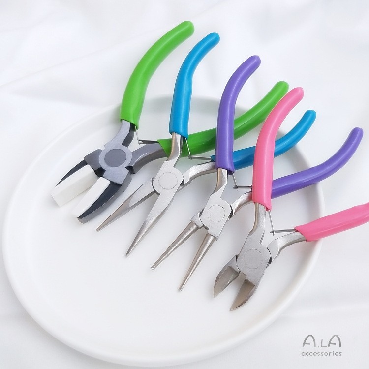 Ala-尼龍鉗 塑料鉗子塑嘴頭拉金屬線繞線手作工具防生繡珠寶鉗尖嘴鉗