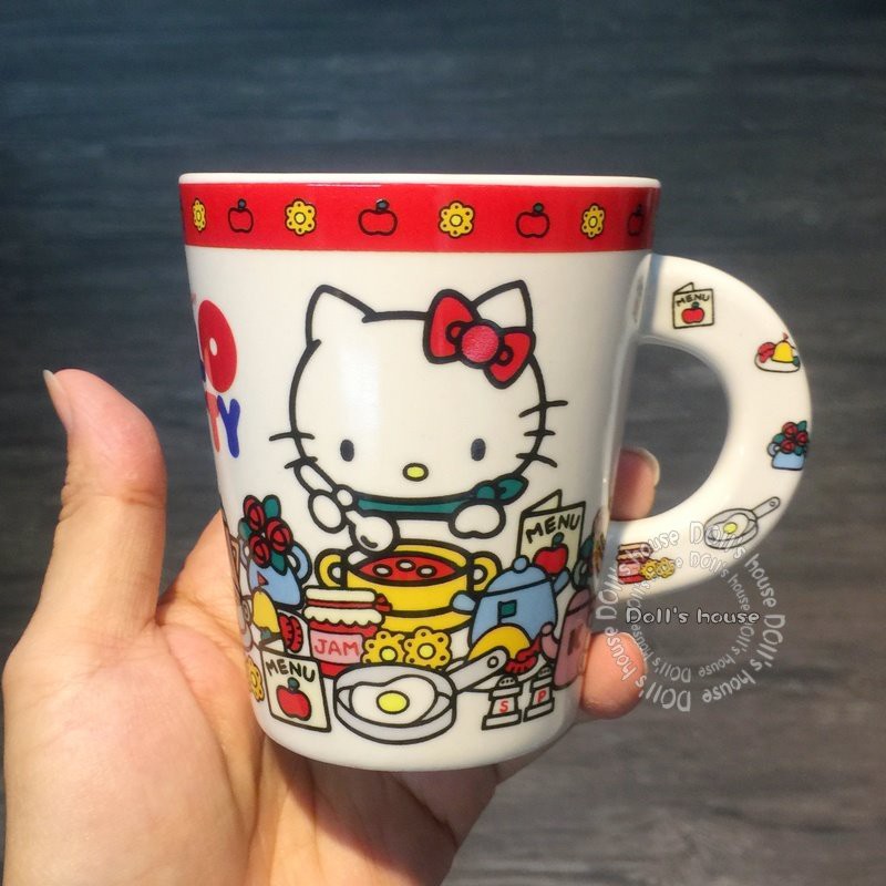 布偶的窩～日本進口 正版授權 HELLO KITTY KT 野餐版 馬克杯 水杯 陶瓷杯 杯子