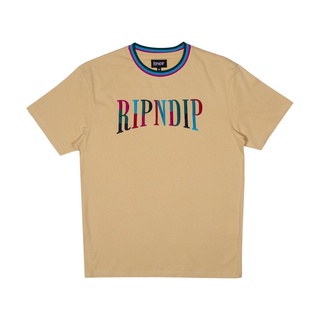 RIPNDIP COLOR BLOCK EMBROIDERED TEE 電繡 兩色 短袖T恤 中指貓 台灣總代理-ALL