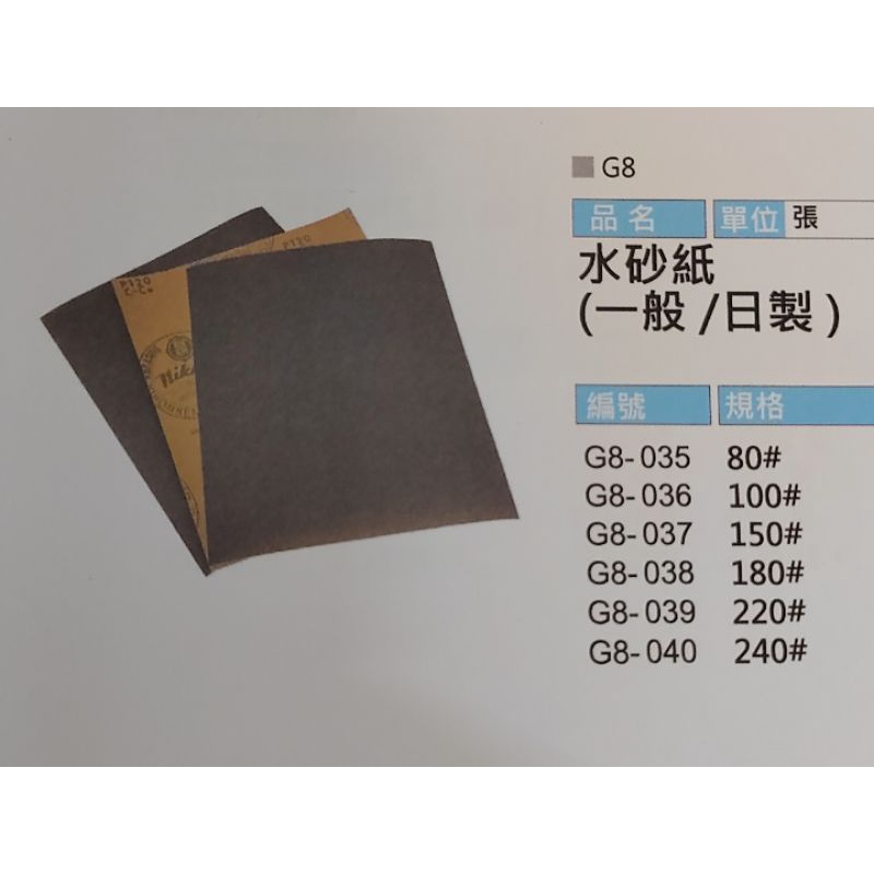 【五十年老店】水砂紙 砂紙80# 100#~1500# 2000#
