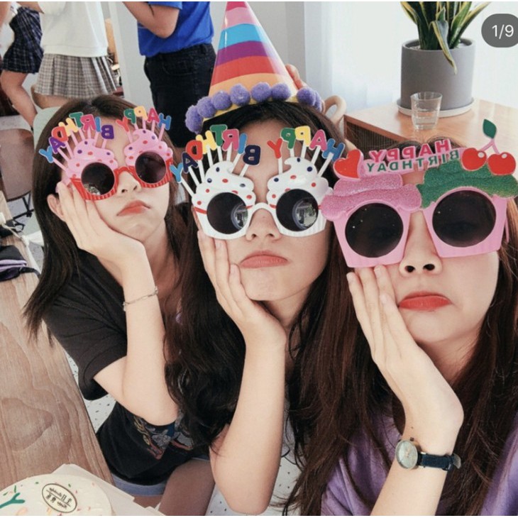 羊咩咩の韓國ins生日蛋糕眼鏡 派對搞怪凹造型眼鏡 自拍道具 小紅書同款生日禮物眼鏡 少女心粉色禮物