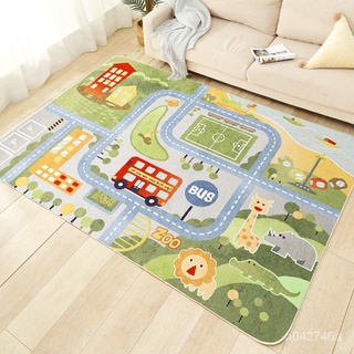 兒童卡通遊戲地毯 客廳臥室床邊地毯 益智早教可愛寶寶爬行水洗地墊