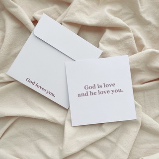 [方形卡片] God is love and he loves you /文創/基督/受洗禮/耶穌/教會/禮品/幸福小組