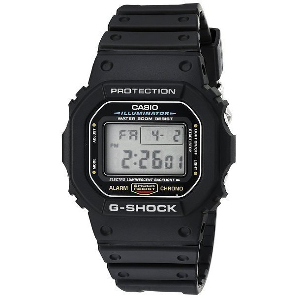 【神梭鐘錶】G-SHOCK CASIO 卡西歐大膽街頭潮流運動黑錶 型號：DW-5600E-1VDF