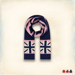 Melek 圍巾類 (共4色) 現貨 【A01151202-03】女W圍巾雙英國旗帶-雙色設計英國國旗口袋圍巾