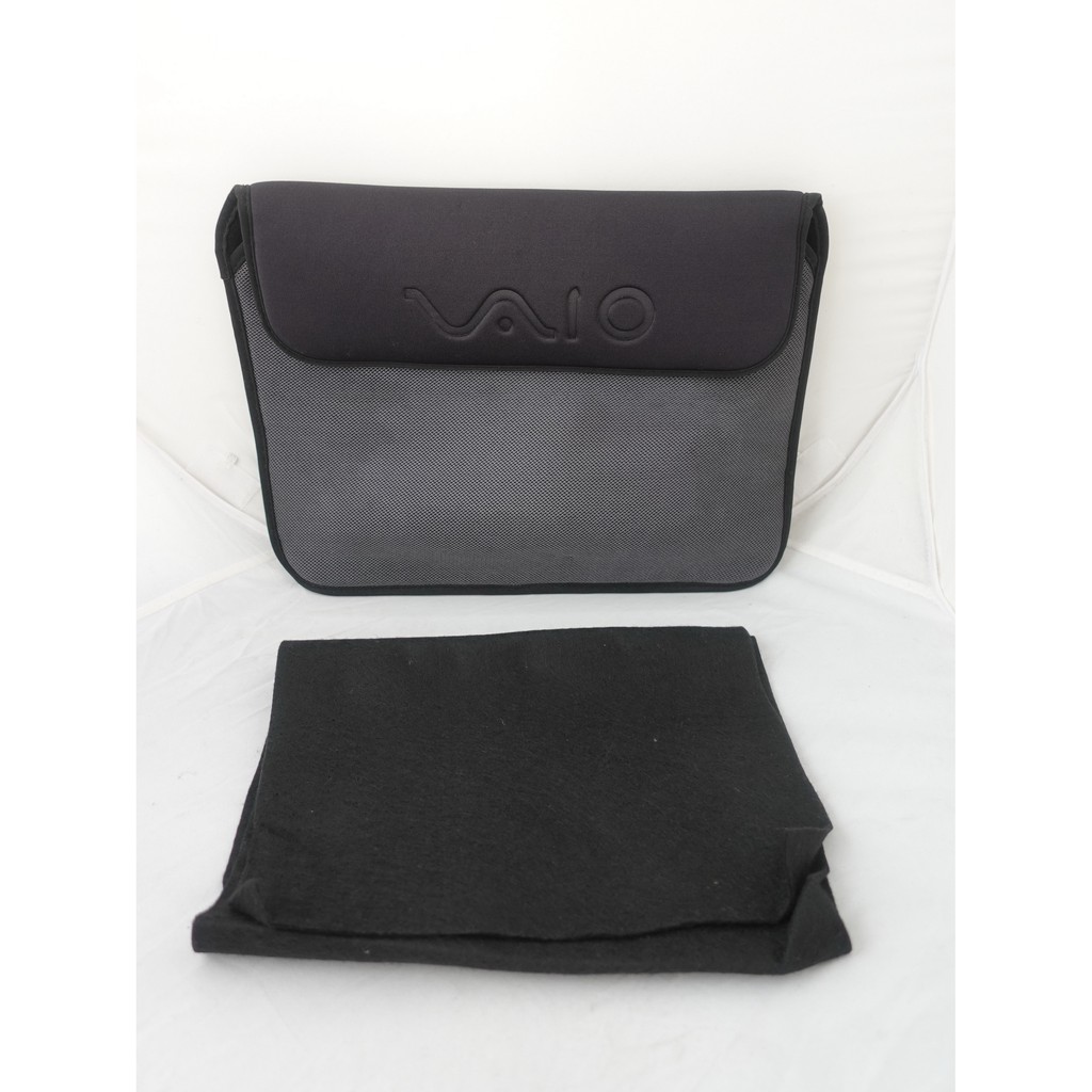 SONY VAIO 防震收納袋 (含絨襯墊) 內容尺寸 28x20x2cm 黑色 灰色 [01-4F-17]