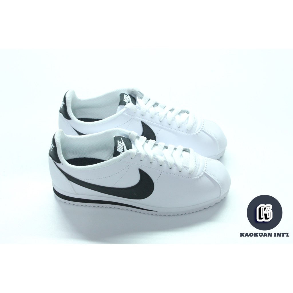 NIKE CORTEZ BASIC LEATHER 白 黑勾 黑尾 阿甘 復古慢跑鞋 807471-101【高冠國際】