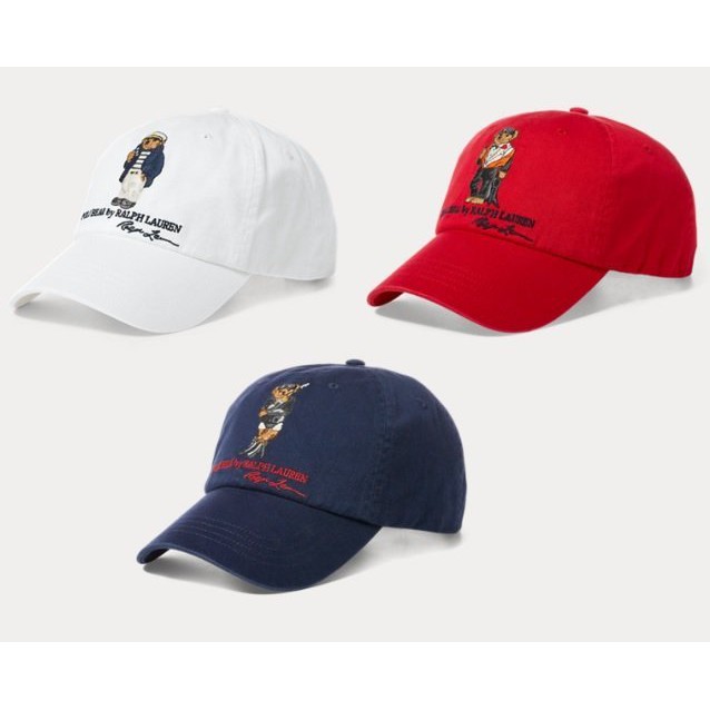 Polo Ralph Lauren 棒球帽 老帽 成人款 限量polo熊 白/紅/藍 現貨