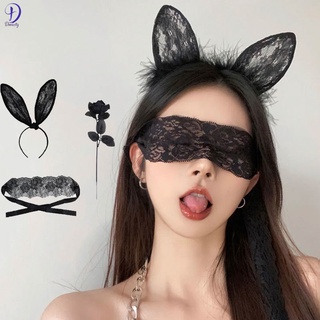 韓國可愛蕾絲貓耳朵頭帶洗臉頭帶性感兔耳朵cos寫真頭飾