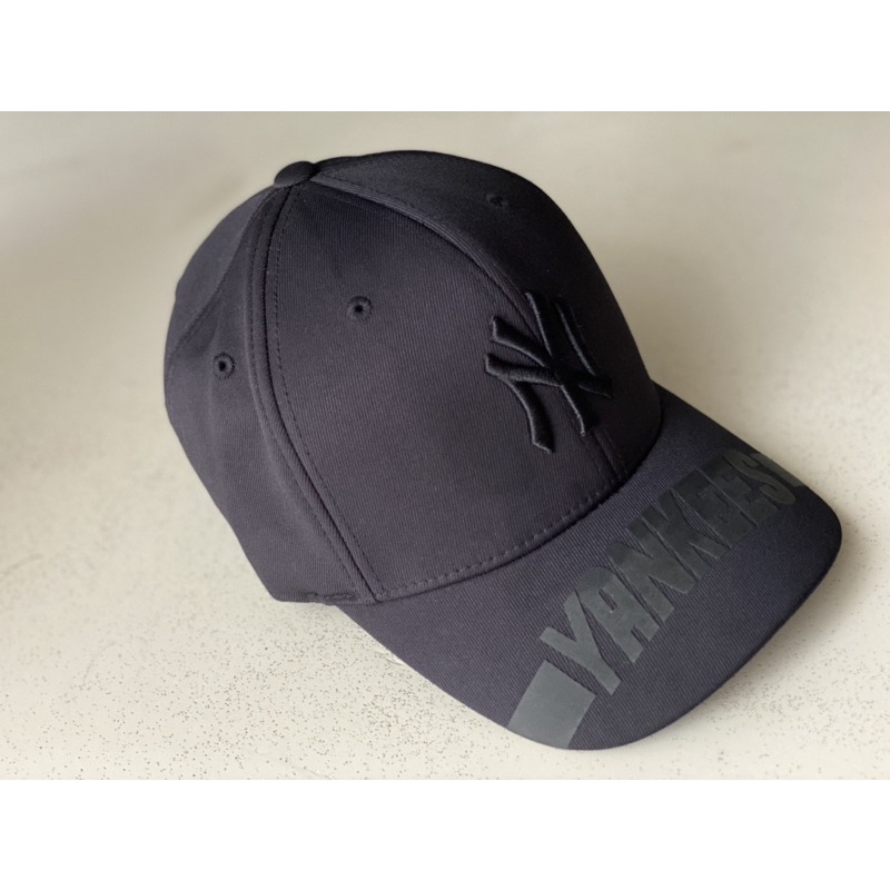 正版韓國MLB全黑素色棒球帽老帽洋基YANKEES