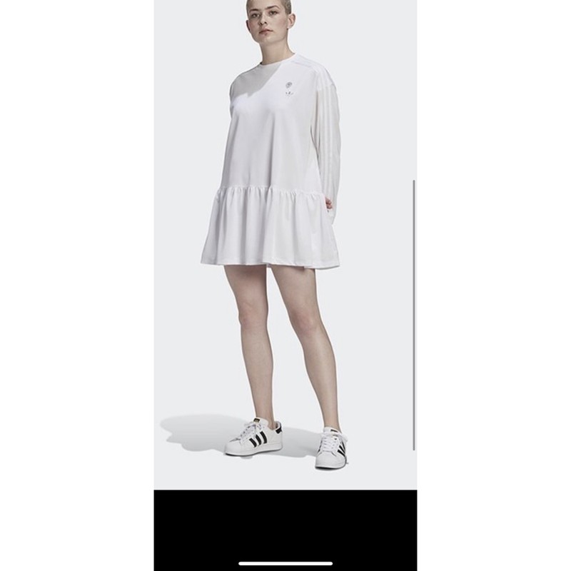 adidas Originals 愛迪達 白色 長袖 連身裙 洋裝