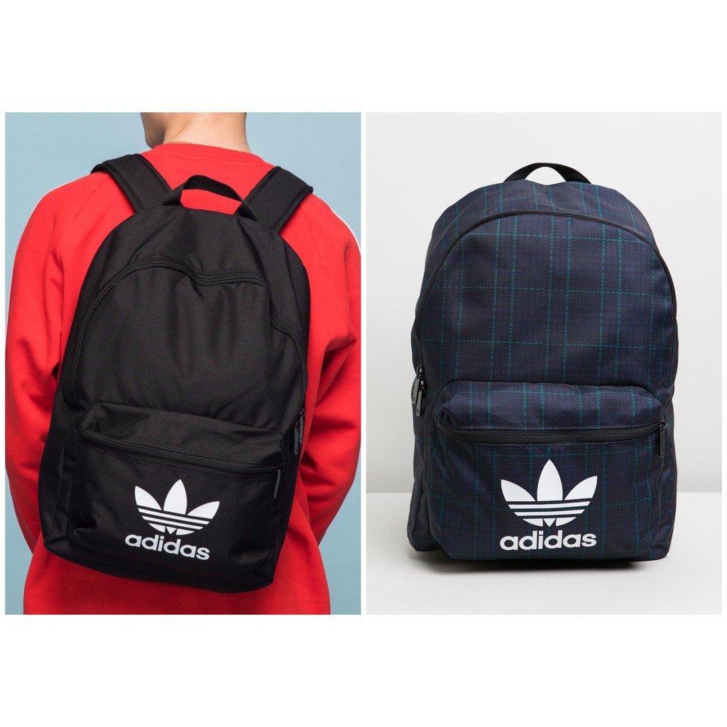 Adidas 後背包三葉草Backpack ED8667 ED8660 BK6723 黑白深藍格紋黑| 蝦皮購物