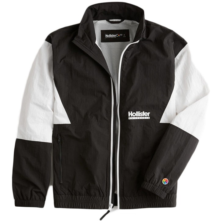 hollister windbreaker black