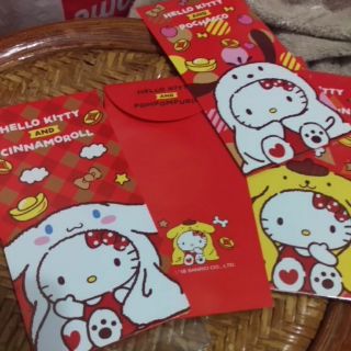 7-11 2018福袋裡的紅包袋 布丁狗 大耳狗 帕恰狗x Hello Kitty紅包袋三入一組