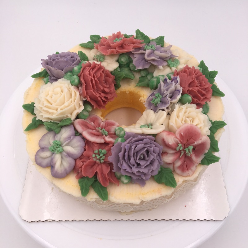 8吋韓式裱花戚風蛋糕