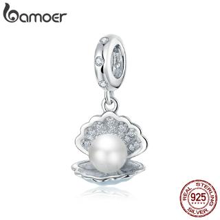 Bamoer 925 純銀珍珠貝殼吊墜吊飾,適用於原裝銀手鍊或項鍊銀首飾 BSC242