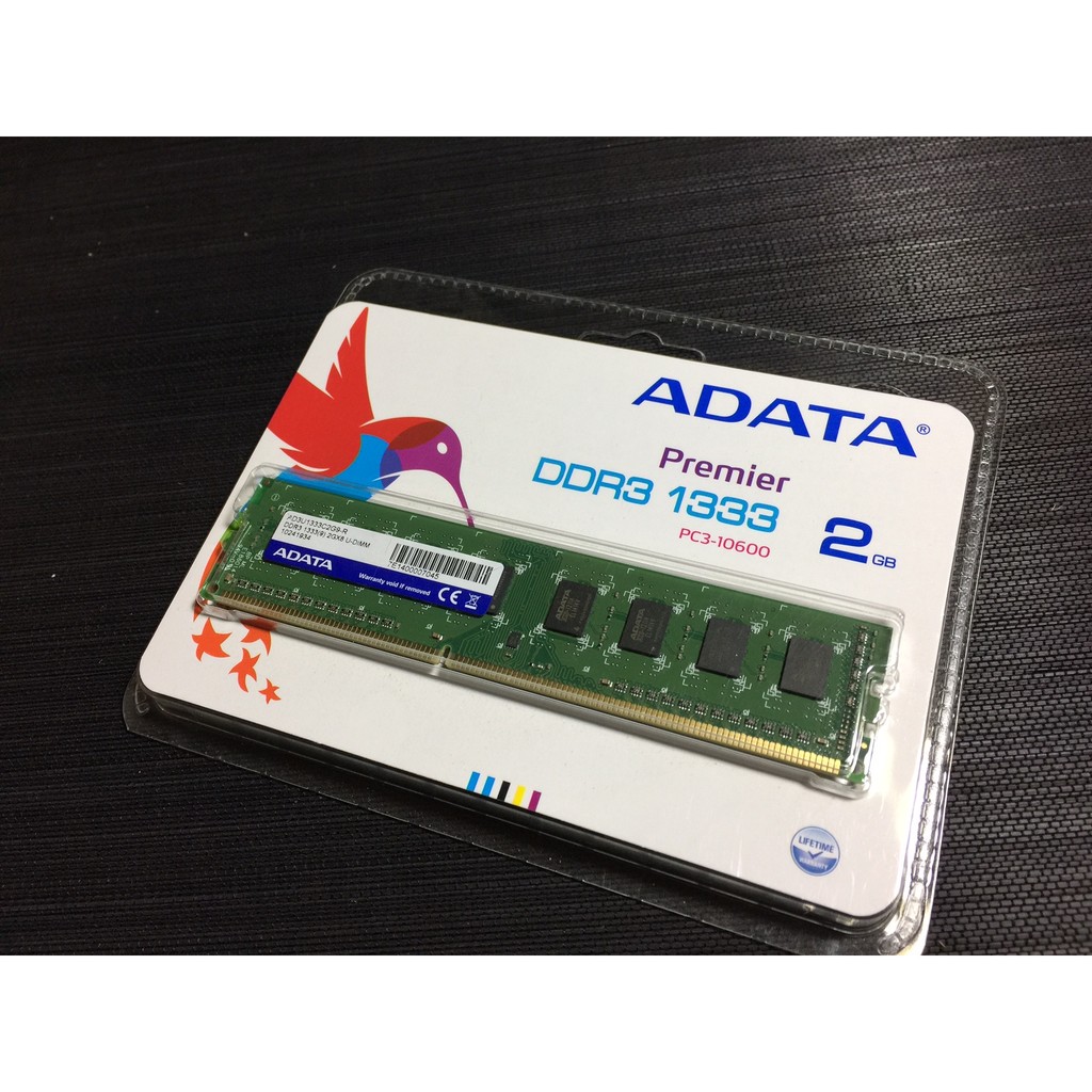 ADATA / 威剛 / 桌機記憶體 / DDR3 1333 / 2G / 全新未拆封