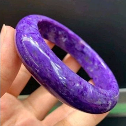 天然礦石-紫龍晶寬版手鐲