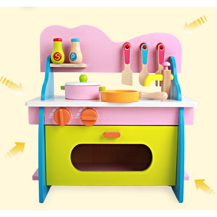 姵蒂屋 嬰幼兒木制小廚房套裝玩具 兒童過家家仿真餐廚具 木質廚房玩具 木質過家家玩具 煮飯玩具 辦家家酒玩具
